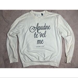 Topshop x Tee And Cake Off White Your Place Pullover Sweatshirt Size 8 Medium
